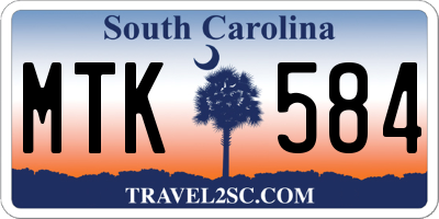 SC license plate MTK584