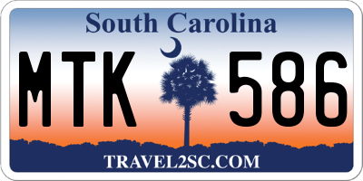 SC license plate MTK586