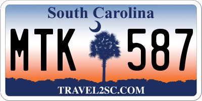 SC license plate MTK587
