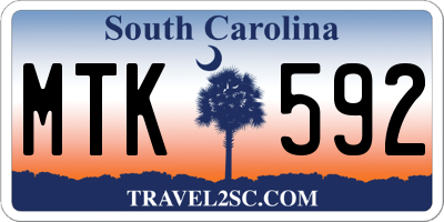 SC license plate MTK592
