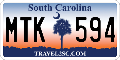 SC license plate MTK594