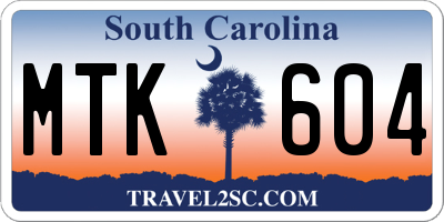 SC license plate MTK604