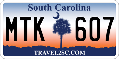 SC license plate MTK607