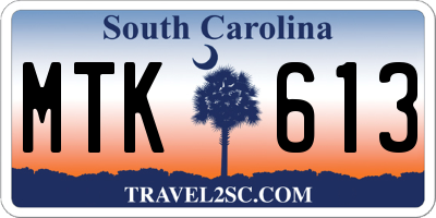 SC license plate MTK613