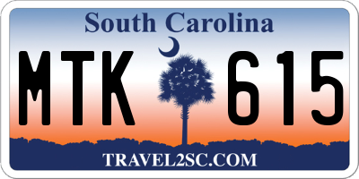 SC license plate MTK615