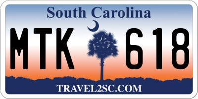 SC license plate MTK618