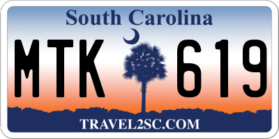SC license plate MTK619