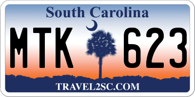 SC license plate MTK623