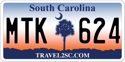 SC license plate MTK624