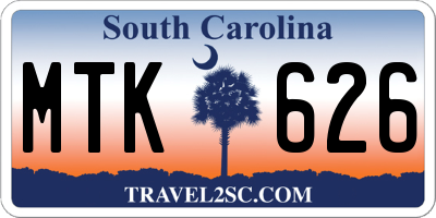 SC license plate MTK626