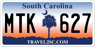 SC license plate MTK627