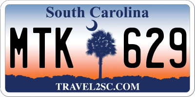 SC license plate MTK629