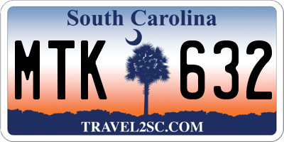 SC license plate MTK632