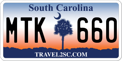 SC license plate MTK660