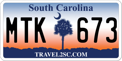 SC license plate MTK673