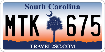SC license plate MTK675