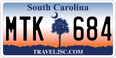SC license plate MTK684