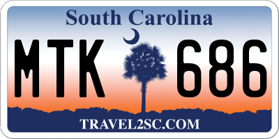 SC license plate MTK686