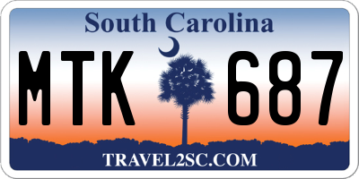 SC license plate MTK687