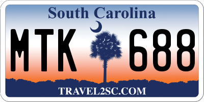 SC license plate MTK688
