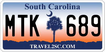 SC license plate MTK689