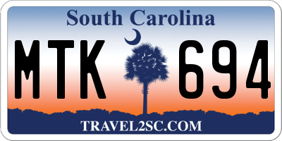 SC license plate MTK694