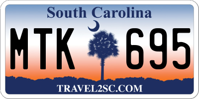 SC license plate MTK695