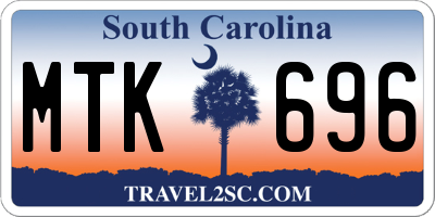 SC license plate MTK696