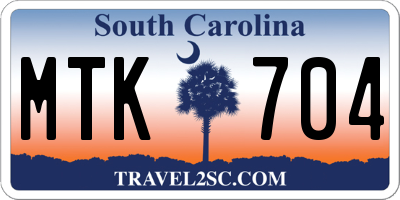 SC license plate MTK704