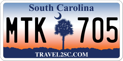SC license plate MTK705