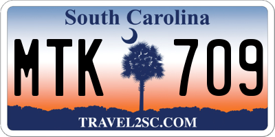 SC license plate MTK709