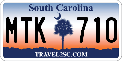 SC license plate MTK710