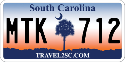 SC license plate MTK712