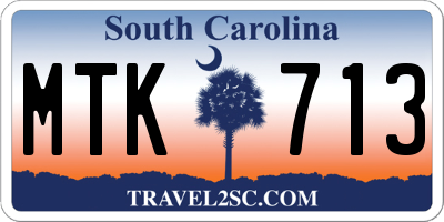 SC license plate MTK713