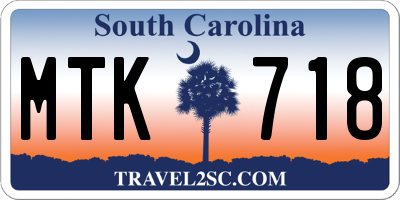 SC license plate MTK718