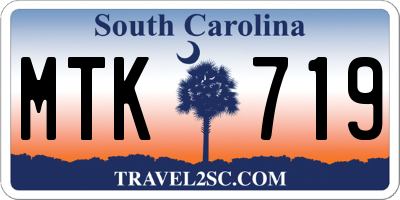 SC license plate MTK719