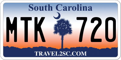 SC license plate MTK720