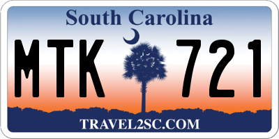 SC license plate MTK721