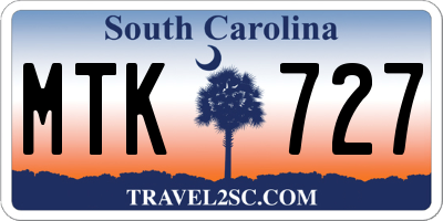 SC license plate MTK727