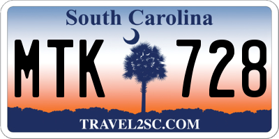 SC license plate MTK728