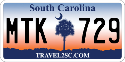SC license plate MTK729