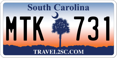 SC license plate MTK731