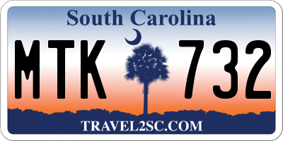 SC license plate MTK732