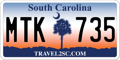 SC license plate MTK735