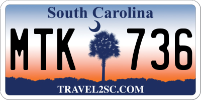 SC license plate MTK736