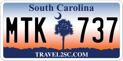 SC license plate MTK737