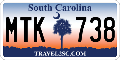 SC license plate MTK738