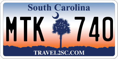 SC license plate MTK740