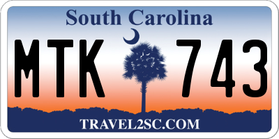 SC license plate MTK743