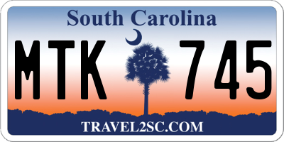 SC license plate MTK745